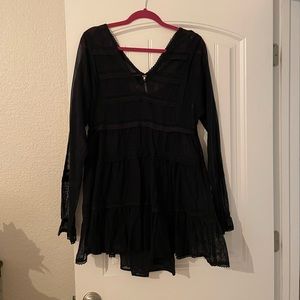 Free People Black Mesh Dress Size Medium